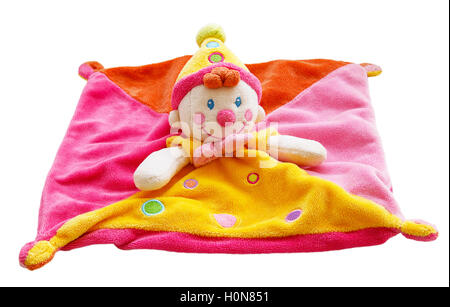 Rag Doll Clown Spielzeug isoliert auf weißem Hintergrund Stockfoto