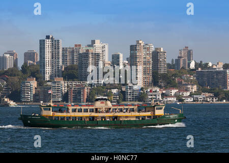 Sydney Harbour Ferry Lady Northcott vorbei an den Hafen Seite Vorort von Darling Point-Sydney-NSW-Australien Stockfoto