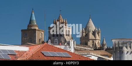 Blick auf Kathedrale Evora Alentejo Portugal Stockfoto