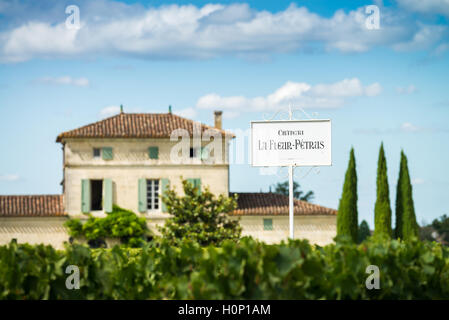 Château Lafleur-Petrus, Pomerol, Frankreich, EU, Europa Stockfoto