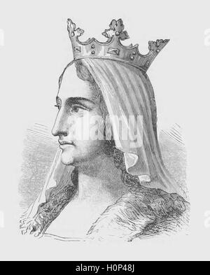 Blanche von Kastilien Blanche von Kastilien war Königin von Frankreich als die Frau von Louis VIII. Sie fungierte als Regent zweimal während der Herrschaft ihres Sohnes Louis IX.  Bild von Cassell es illustrierte Weltgeschichte (1893) bezogen. Stockfoto