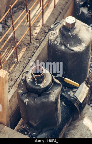 Wartung von industriellen Rohrleitungen für Heizung Wassertransport, Rekonstruktion des Systems Stockfoto