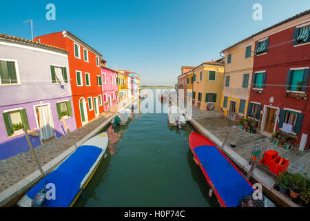 Bild von Burano in Venedig. Stockfoto