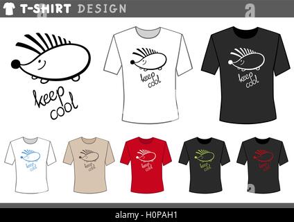 t-shirt-Design mit Igel Stock Vektor