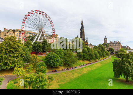 Princes Street Gardens in Edinburgh, Schottland Stockfoto