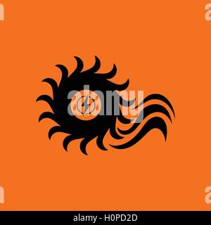 Wasser-Turbine-Symbol. Orangefarbenen Hintergrund mit schwarz. Vektor-Illustration. Stock Vektor