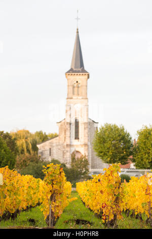 Dorfkirche, Aloxe-Corton, Côte de Beaune, Burgund, Frankreich Stockfoto