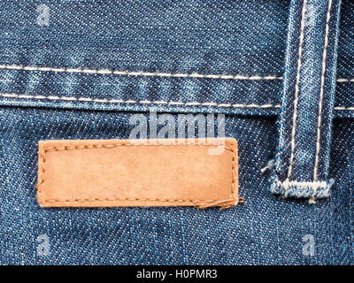Nahaufnahme von Jeans-label Stockfoto