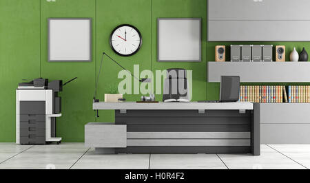 Grün und grau zeitgemäße Büro - 3d rendering Stockfoto