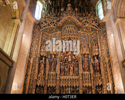 Herrliche 15. Jahrhundert Altarbild in der alten Kathedrale oder Se Velha von Coimbra, Portugal Stockfoto