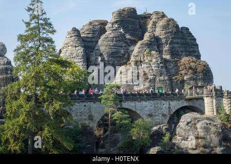 Deutschland, Sachsen, Bastei Felsen, Oberelbe Stockfoto