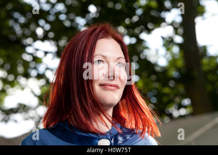 Tiffany Jenkins, Soziologe, Kulturwissenschaftler und Schriftsteller das Edinburgh International Book Festival. Edinburgh, Schottland. 15. August 2016 Stockfoto