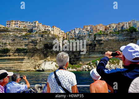 Stadt von Bonifacio Europa Frankreich Corse-du-Sud Stockfoto