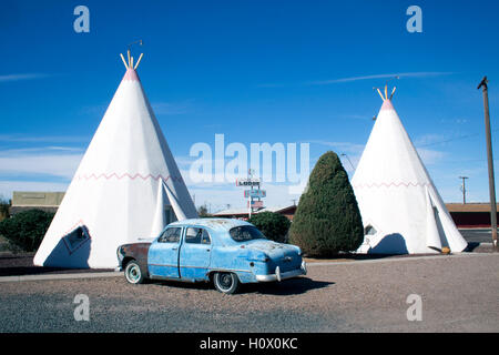 Wigwam Motel befindet sich auf der alten Route 66 in Holbrook Arizona Stockfoto