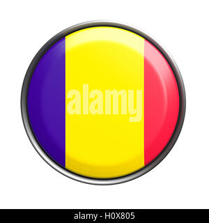 3D-Rendering Rumänien Taste auf weißem Hintergrund. Stockfoto