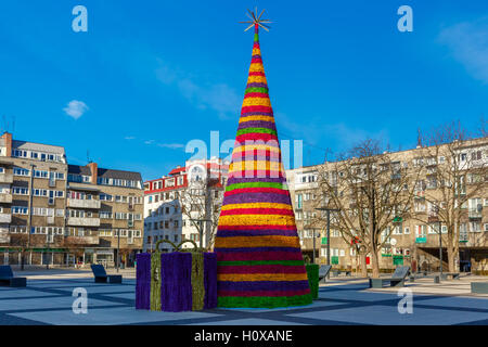 Weihnachtsbaum in Wroclaw, Polen Stockfoto