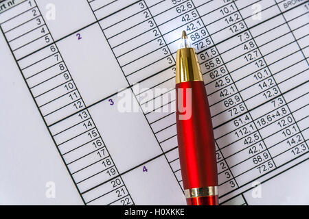 Leichte Kugelschreiber auf ein Geschäftsdokument Stockfoto