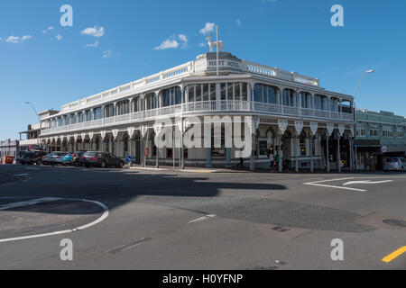 White Hart Hotel, New Plymouth, Taranaki, Nordinsel, Neuseeland. Stockfoto