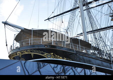 Foto von der majestätischen 19. Jahrhundert Tee Handel Klipper Cutty Sark. Greenwich-London-UK Stockfoto