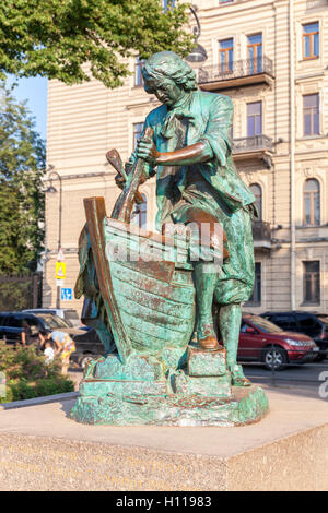 Denkmal für Peter den großen benannten König Tischler - das Geschenk an die Stadt aus dem Königreich der Niederlande. St. Petersburg Stockfoto