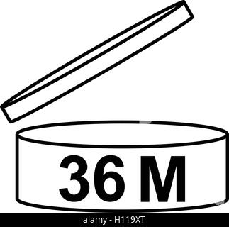 Pao Kosmetik Symbol 36 m, nach dem Öffnen Symbol dreißig sechs Monat, Vector Illustration. Stock Vektor