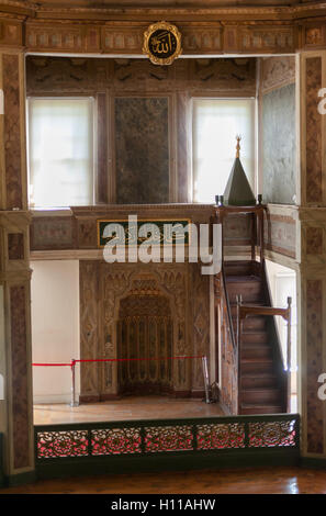 Wirbelnden Derwische Zeremonie Bereich. Sufi Whirling Derwische Zeremonie im Galata Mawlawi House Museum Stockfoto