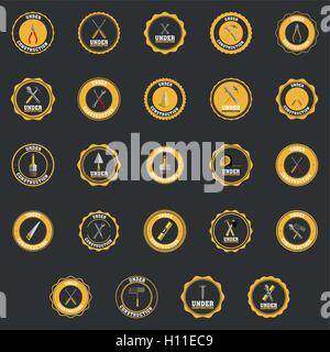 Unter Konstruktion icons Stock Vektor