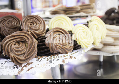 Churros und Schokolade-Creme-Füllung Churros, Feier Stockfoto