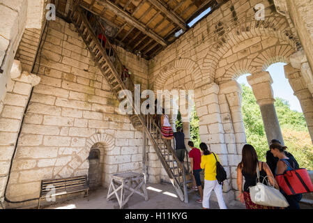 Inneren des Glockenturms, Abtei von Saint-Pierre, Périgord Vert, Brantome, Dordogne, Frankreich, EU, Europa Stockfoto