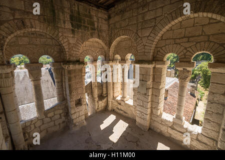 Inneren des Glockenturms, Abtei von Saint-Pierre, Périgord Vert, Brantome, Dordogne, Frankreich, EU, Europa Stockfoto