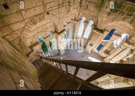 Inneren des Glockenturms, Abtei von Saint-Pierre, Périgord Vert, Brantome, Dordogne, Frankreich, EU, Europa Stockfoto