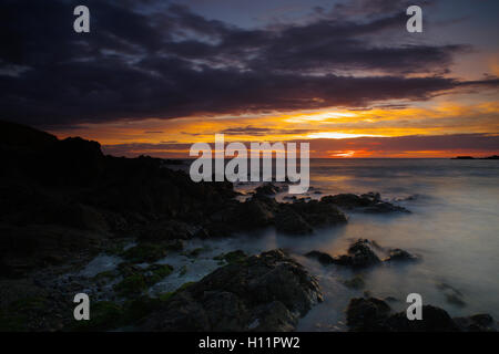 Sonnenuntergang Porth Nobla Anglesey Stockfoto