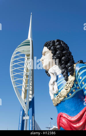 Spinnaker Tower zeigen Impressum Abbildung Gunwharf Quays, Portsmouth, Hampshire, England, Vereinigtes Königreich Stockfoto