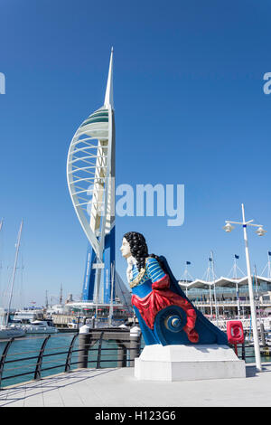 Spinnaker Tower zeigen Impressum Abbildung Gunwharf Quays, Portsmouth, Hampshire, England, Vereinigtes Königreich Stockfoto