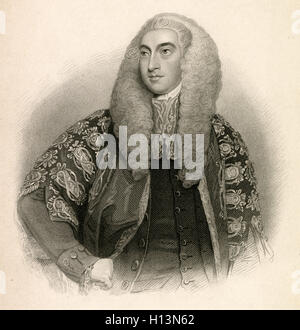 Antike c1830 Gravur, John FitzGibbon. John FitzGibbon, 1. Earl of Clare PC (Ire) war (1749-1802), Attorney General für Irland von 1783 bis 1789 und Lordkanzler von Irland von 1789 bis 1802. QUELLE: ORIGINAL GRAVUR. Stockfoto