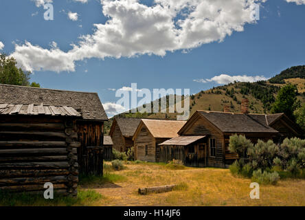 MT00058-00... MONTANA - Gebäude in Ghost Town von Bannack im Bannack State Park. Stockfoto