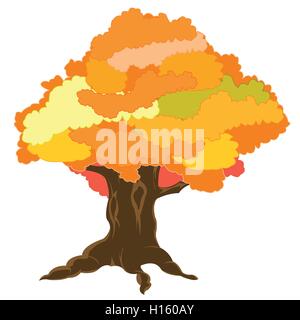 Großer Baum bis zum Herbst Stock Vektor