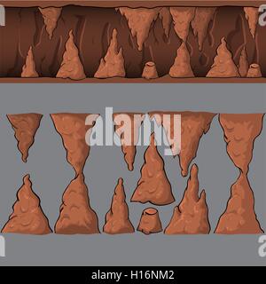 Nahtlose Cartoon-Vektor-Höhle Stock Vektor
