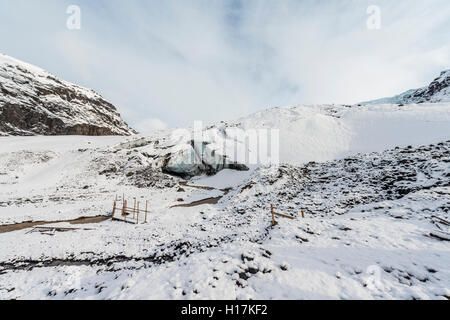 Gletschertor, Fluss an Skaftafelljökull Gletscher Vatnajökull National Park, Region Süd, Island Stockfoto