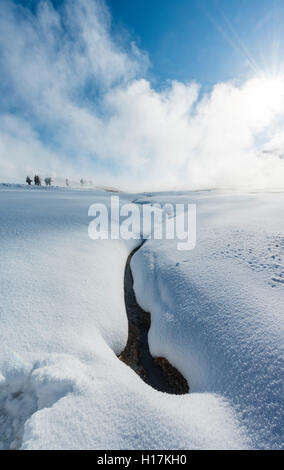 Aufsteigenden Dampf, Hverarönd, auch Hverir oder Namaskard, Geothermie, North Island, Island Stockfoto