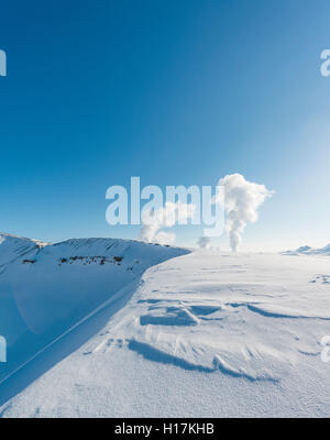 Aufsteigenden Dampf, Hverarönd, auch Hverir oder Namaskard, Geothermie, North Island, Island Stockfoto