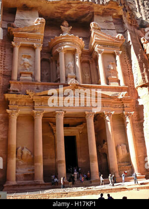 Al Khazneh, Treasury bei Petra, Jordanien Stockfoto
