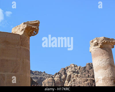 Elefantenkopf des römischen Tempels von Petra, Jordanien Stockfoto