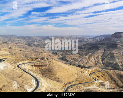 Wadi Mujib, Kings Highway in Jordanien Stockfoto