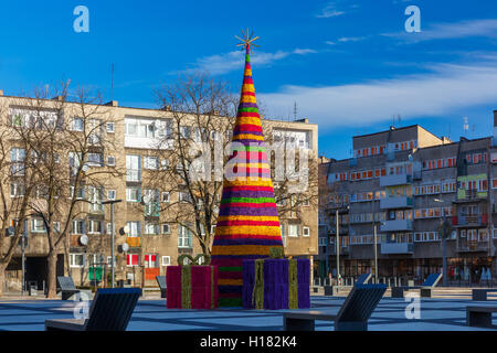 Weihnachtsbaum in Wroclaw, Polen Stockfoto