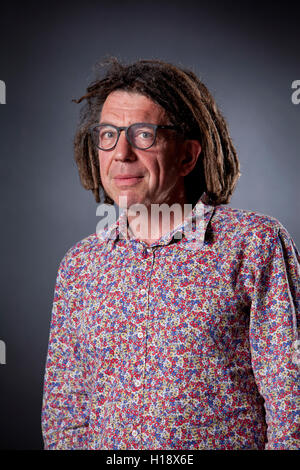 David Goldblatt, Sportjournalist, Journalist und Autor, auf dem Edinburgh International Book Festival. Edinburgh, Schottland. 16. August 2016 Stockfoto