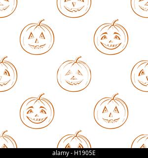Kürbisse Jack O Lantern, nahtlose Hintergrund Stock Vektor