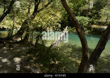 Voidomatis-Fluss in Ioannina, nordwestliche Griechenland Stockfoto