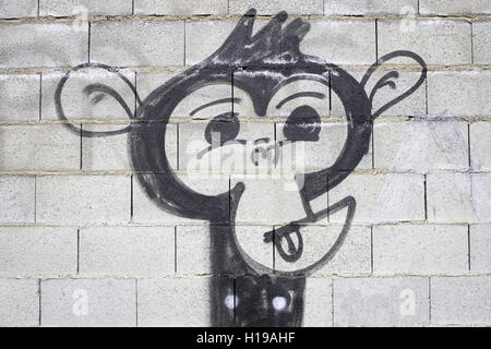 Graffiti-Wand urban Ape, Tiere Stockfoto