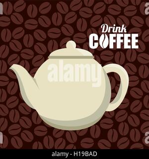 Topf weiße Mixgetränken Bohnen Grafik Stock Vektor